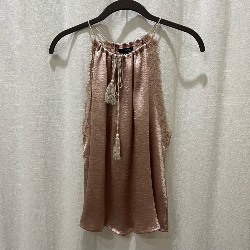 OBOE Dusty pink lace tank top
